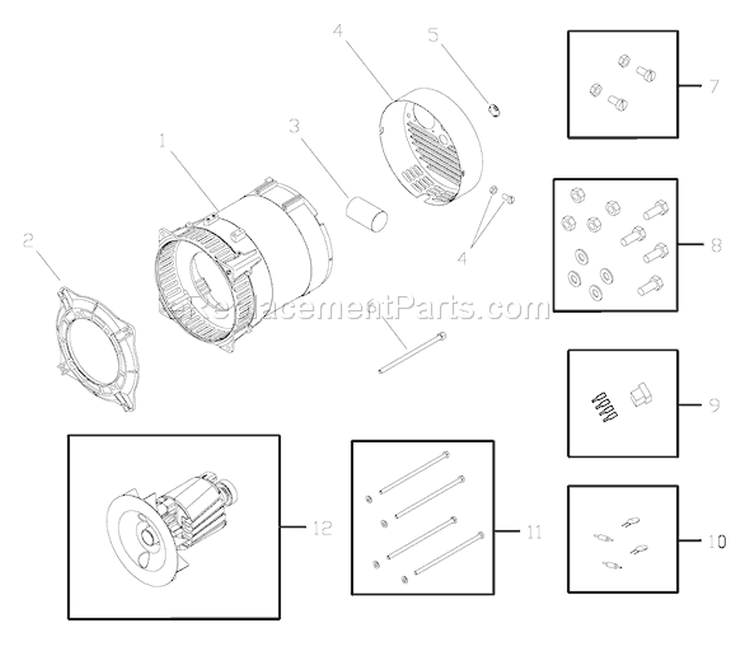 Page A Diagram and Parts List for 030204-0  Briggs and Stratton Generator